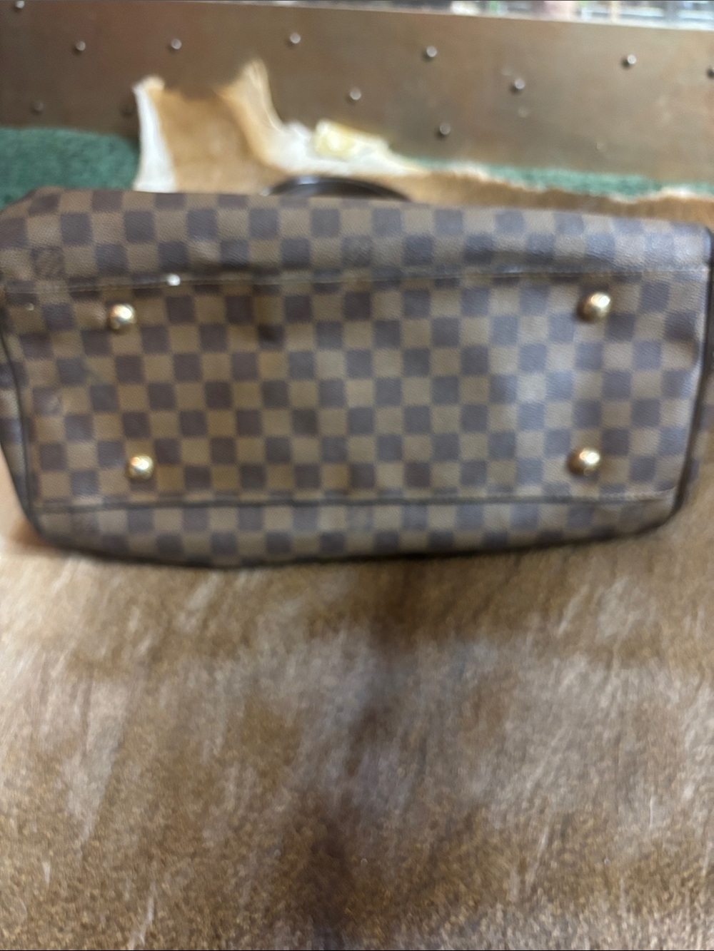 Large leather checkered gm sized bag - Picture 14 of 14